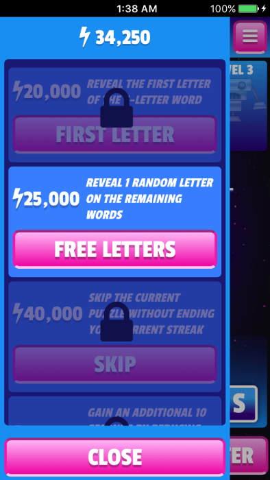 Jumble-Tron - Spend Points