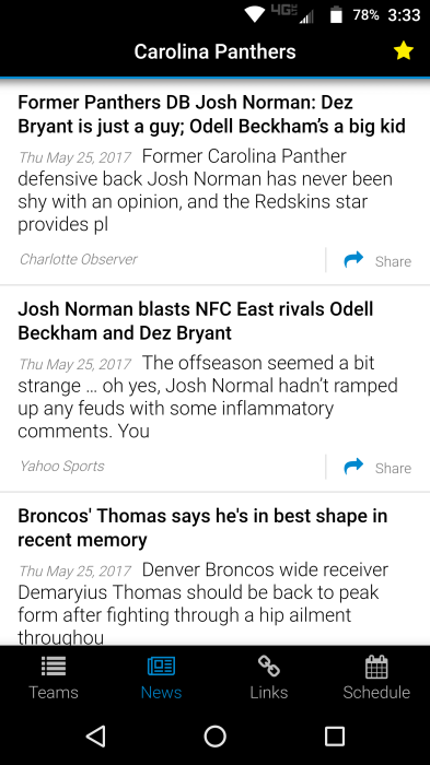 Fan Feed - Team Feed